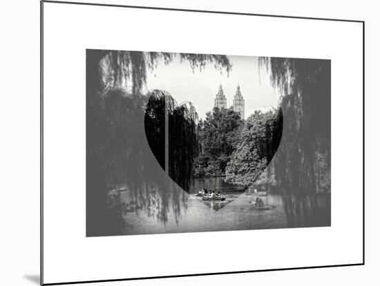 Love NY Series - Central Park Row Boat - Manhattan - New York - USA - B&W Photography-Philippe Hugonnard-Mounted Art Print