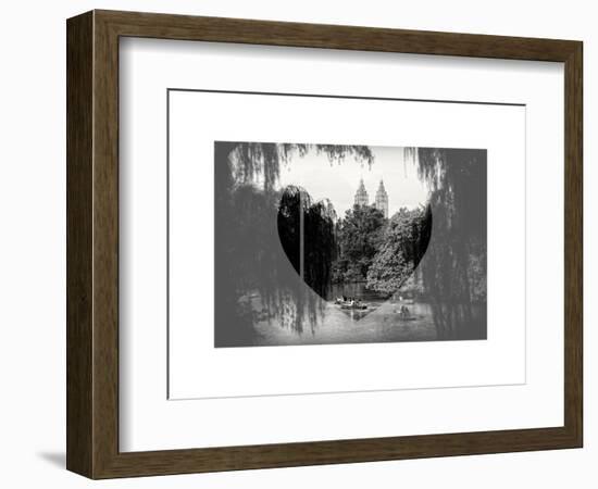 Love NY Series - Central Park Row Boat - Manhattan - New York - USA - B&W Photography-Philippe Hugonnard-Framed Art Print