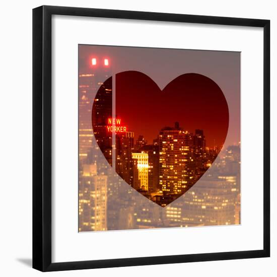 Love NY Series - Cityscape at Red Night with the New Yorker Hotel - Manhattan - New York - USA-Philippe Hugonnard-Framed Photographic Print