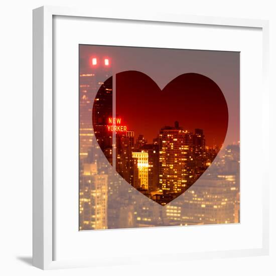 Love NY Series - Cityscape at Red Night with the New Yorker Hotel - Manhattan - New York - USA-Philippe Hugonnard-Framed Photographic Print