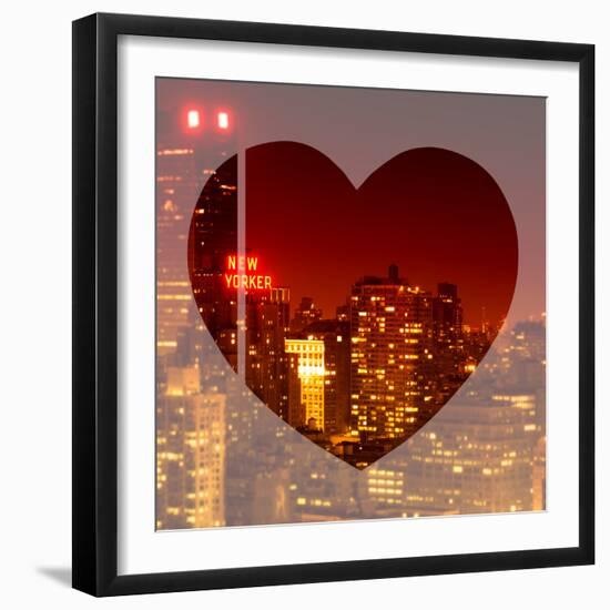 Love NY Series - Cityscape at Red Night with the New Yorker Hotel - Manhattan - New York - USA-Philippe Hugonnard-Framed Photographic Print