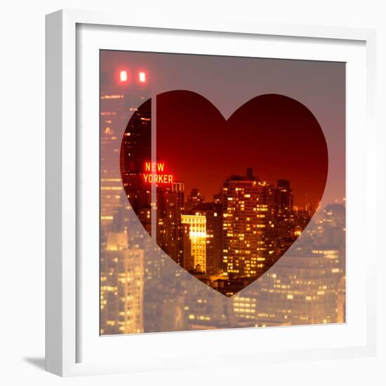 Love NY Series - Cityscape at Red Night with the New Yorker Hotel - Manhattan - New York - USA-Philippe Hugonnard-Framed Photographic Print