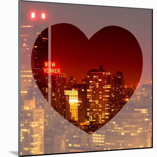 Love NY Series - Cityscape at Red Night with the New Yorker Hotel - Manhattan - New York - USA-Philippe Hugonnard-Mounted Photographic Print