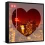 Love NY Series - Cityscape at Red Night with the New Yorker Hotel - Manhattan - New York - USA-Philippe Hugonnard-Framed Stretched Canvas