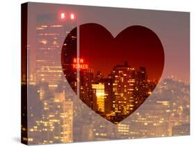 Love NY Series - Cityscape at Red Night with the New Yorker Hotel - Manhattan - New York - USA-Philippe Hugonnard-Stretched Canvas