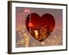 Love NY Series - Cityscape at Red Night with the New Yorker Hotel - Manhattan - New York - USA-Philippe Hugonnard-Framed Photographic Print