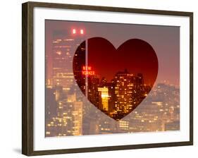 Love NY Series - Cityscape at Red Night with the New Yorker Hotel - Manhattan - New York - USA-Philippe Hugonnard-Framed Photographic Print