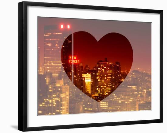 Love NY Series - Cityscape at Red Night with the New Yorker Hotel - Manhattan - New York - USA-Philippe Hugonnard-Framed Photographic Print