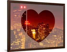 Love NY Series - Cityscape at Red Night with the New Yorker Hotel - Manhattan - New York - USA-Philippe Hugonnard-Framed Photographic Print