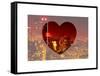 Love NY Series - Cityscape at Red Night with the New Yorker Hotel - Manhattan - New York - USA-Philippe Hugonnard-Framed Stretched Canvas