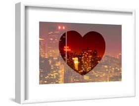 Love NY Series - Cityscape at Red Night with the New Yorker Hotel - Manhattan - New York - USA-Philippe Hugonnard-Framed Art Print