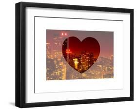 Love NY Series - Cityscape at Red Night with the New Yorker Hotel - Manhattan - New York - USA-Philippe Hugonnard-Framed Art Print