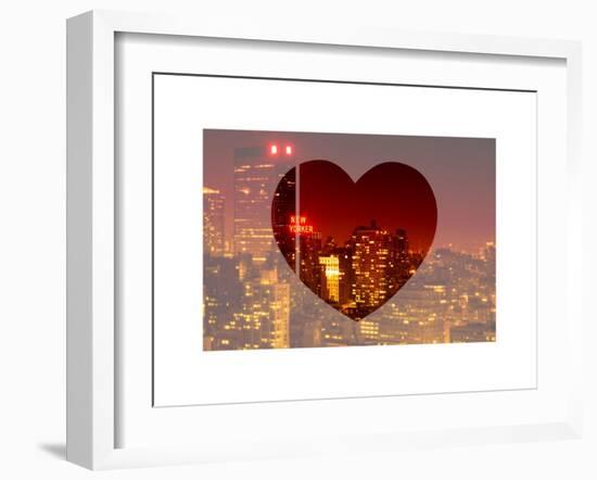 Love NY Series - Cityscape at Red Night with the New Yorker Hotel - Manhattan - New York - USA-Philippe Hugonnard-Framed Art Print