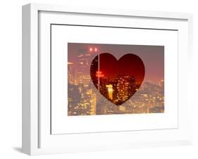 Love NY Series - Cityscape at Red Night with the New Yorker Hotel - Manhattan - New York - USA-Philippe Hugonnard-Framed Art Print