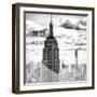 Love NY Series - Empire State Building and 1WTC - Manhattan - New York - USA - B&W Photography-Philippe Hugonnard-Framed Photographic Print