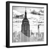 Love NY Series - Empire State Building and 1WTC - Manhattan - New York - USA - B&W Photography-Philippe Hugonnard-Framed Photographic Print