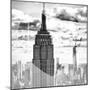 Love NY Series - Empire State Building and 1WTC - Manhattan - New York - USA - B&W Photography-Philippe Hugonnard-Mounted Photographic Print