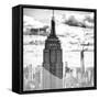 Love NY Series - Empire State Building and 1WTC - Manhattan - New York - USA - B&W Photography-Philippe Hugonnard-Framed Stretched Canvas
