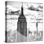 Love NY Series - Empire State Building and 1WTC - Manhattan - New York - USA - B&W Photography-Philippe Hugonnard-Stretched Canvas