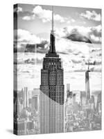 Love NY Series - Empire State Building and 1WTC - Manhattan - New York - USA - B&W Photography-Philippe Hugonnard-Stretched Canvas