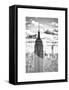 Love NY Series - Empire State Building and 1WTC - Manhattan - New York - USA - B&W Photography-Philippe Hugonnard-Framed Stretched Canvas