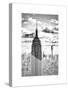 Love NY Series - Empire State Building and 1WTC - Manhattan - New York - USA - B&W Photography-Philippe Hugonnard-Stretched Canvas