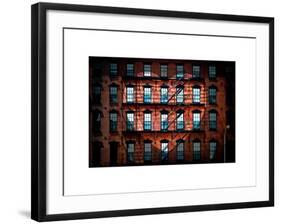 Love NY Series - Facade of Building with Fire Escape - USA-Philippe Hugonnard-Framed Art Print