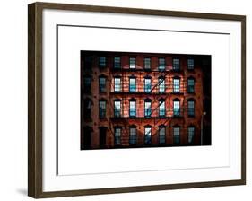 Love NY Series - Facade of Building with Fire Escape - USA-Philippe Hugonnard-Framed Art Print