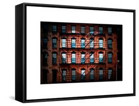 Love NY Series - Facade of Building with Fire Escape - USA-Philippe Hugonnard-Framed Stretched Canvas