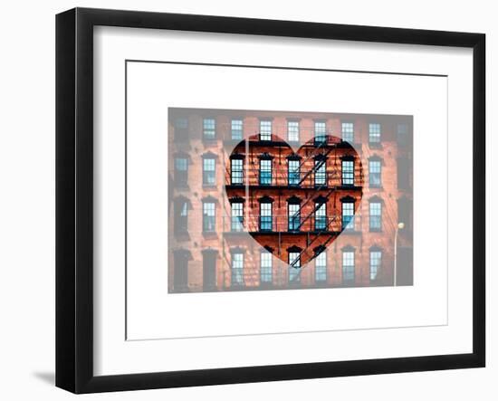 Love NY Series - Facade of Building with Fire Escape - USA-Philippe Hugonnard-Framed Art Print