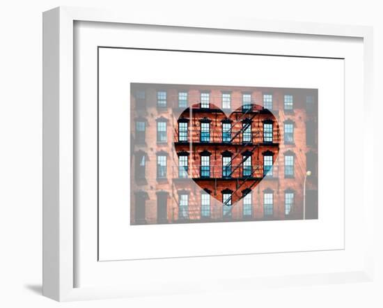 Love NY Series - Facade of Building with Fire Escape - USA-Philippe Hugonnard-Framed Art Print