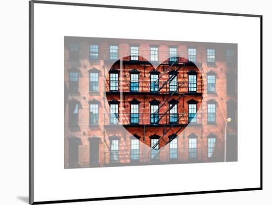 Love NY Series - Facade of Building with Fire Escape - USA-Philippe Hugonnard-Mounted Art Print