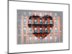 Love NY Series - Facade of Building with Fire Escape - USA-Philippe Hugonnard-Mounted Art Print