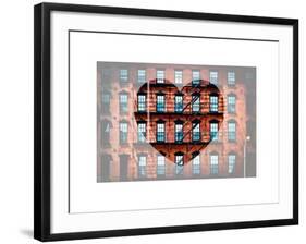 Love NY Series - Facade of Building with Fire Escape - USA-Philippe Hugonnard-Framed Art Print