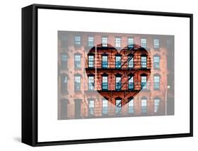 Love NY Series - Facade of Building with Fire Escape - USA-Philippe Hugonnard-Framed Stretched Canvas