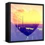 Love NY Series - Landscape of Manhattan at Sunset - New York - USA-Philippe Hugonnard-Framed Stretched Canvas