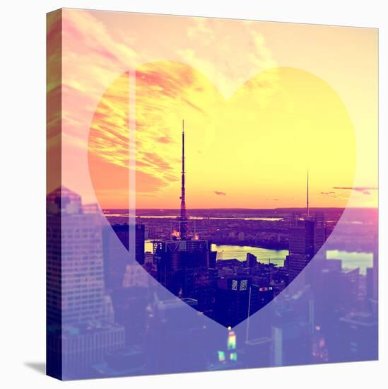 Love NY Series - Landscape of Manhattan at Sunset - New York - USA-Philippe Hugonnard-Stretched Canvas