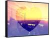 Love NY Series - Landscape of Manhattan at Sunset - New York - USA-Philippe Hugonnard-Framed Stretched Canvas