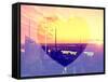 Love NY Series - Landscape of Manhattan at Sunset - New York - USA-Philippe Hugonnard-Framed Stretched Canvas