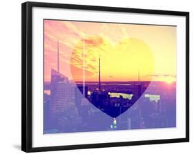 Love NY Series - Landscape of Manhattan at Sunset - New York - USA-Philippe Hugonnard-Framed Photographic Print