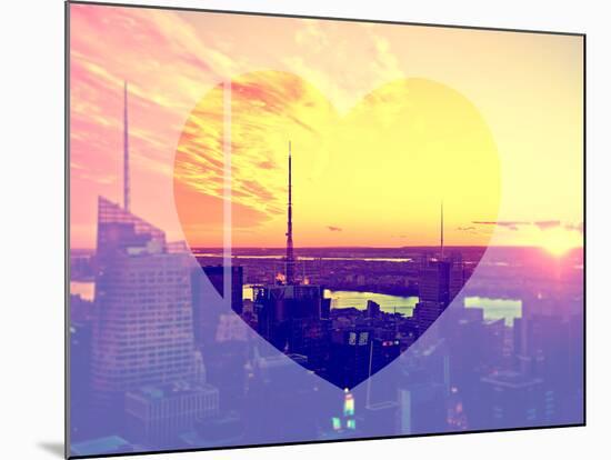 Love NY Series - Landscape of Manhattan at Sunset - New York - USA-Philippe Hugonnard-Mounted Photographic Print