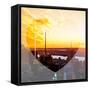 Love NY Series - Landscape of Manhattan at Sunset - New York - USA-Philippe Hugonnard-Framed Stretched Canvas