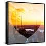 Love NY Series - Landscape of Manhattan at Sunset - New York - USA-Philippe Hugonnard-Framed Stretched Canvas