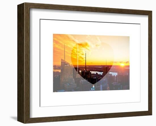 Love NY Series - Landscape of Manhattan at Sunset - New York - USA-Philippe Hugonnard-Framed Art Print