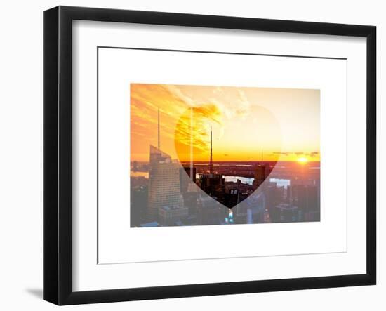 Love NY Series - Landscape of Manhattan at Sunset - New York - USA-Philippe Hugonnard-Framed Art Print