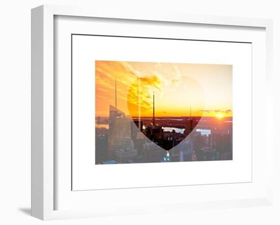 Love NY Series - Landscape of Manhattan at Sunset - New York - USA-Philippe Hugonnard-Framed Art Print