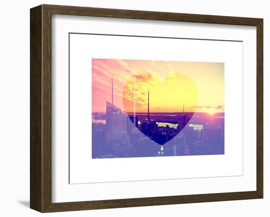 Love NY Series - Landscape of Manhattan at Sunset - New York - USA-Philippe Hugonnard-Framed Art Print