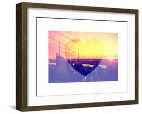 Love NY Series - Landscape of Manhattan at Sunset - New York - USA-Philippe Hugonnard-Framed Art Print