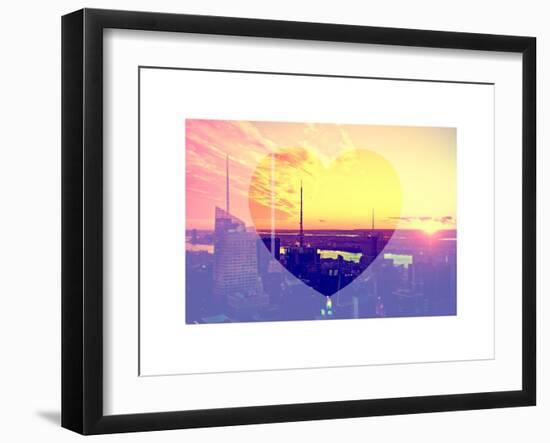 Love NY Series - Landscape of Manhattan at Sunset - New York - USA-Philippe Hugonnard-Framed Art Print