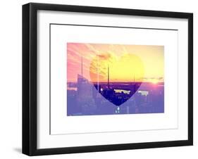 Love NY Series - Landscape of Manhattan at Sunset - New York - USA-Philippe Hugonnard-Framed Art Print